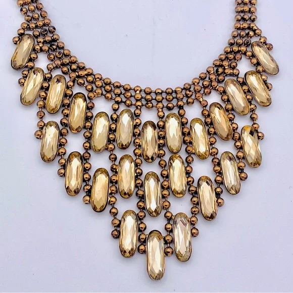 OTT Costume Gold Statement Necklace - Picture 6 of 10